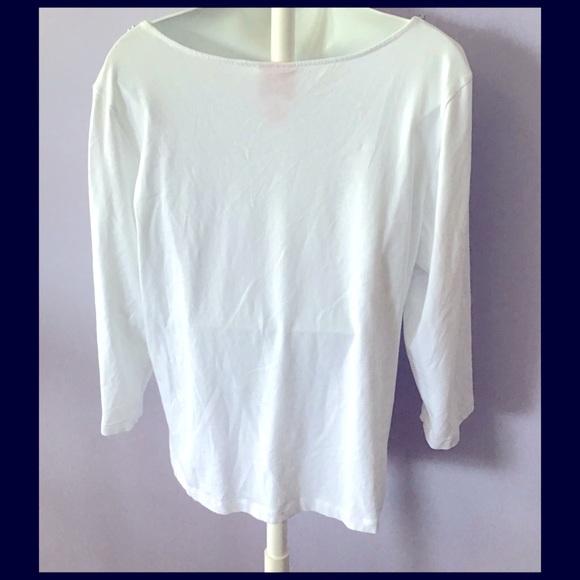 hearts of palm Tops Heartsofpalm 34sleeve Embellishedwhite Croptopxl